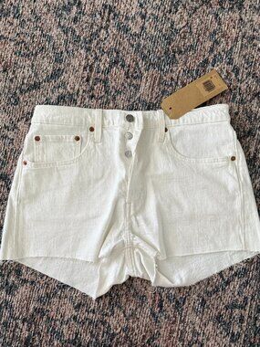 Levi's 501 High Rise Shorts NWT White Size 30